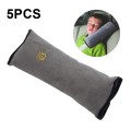 5pcs Children Car Seat Belt Protective Cover Thickened Plush Shoulder Pillow(Gray)