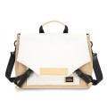 LUCKYBAT Laptop Bag Airbag Anti-drop Crossbody Handbag, Size: L 16 Inch(Khaki White)