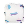 Girls Portable Sanitary Napkin Storage Bag Cosmetic Lipstick Bag(White Geometry)