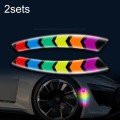 2pcs /Set Car Door Anti-Collision Scrape And Rearview Mirror Colorful Safety Warning Reflective Stic