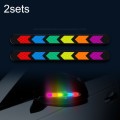 2pcs /Set Car Door Anti-Collision Scrape And Rearview Mirror Colorful Safety Warning Reflective Stic