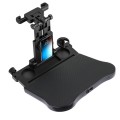 Car Seat Back Multifunctional Adjustable Travel Cup Table Computer Holder(A08 Black+Non-slip Pad)