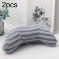 2pcs Children Neck Headrest Comfortable Shoulder Cover Car Neck Guard Pillow(Blue Gray Strip)