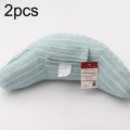 2pcs Children Neck Headrest Comfortable Shoulder Cover Car Neck Guard Pillow(Green Strip)