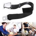 Two Point Aircraft Buckle Adjustable Seat Belt Extended Band(Black)