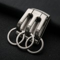 HONEST 3-ring Car Keychain Waist-hanging Anti-loss Keychain For Men(Gray)