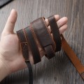 Outdoor Photography Cowhide Leather Camera Shoulder Hanging Neck Winding Strap, Spec: Top-layer (Cof