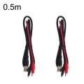 2pcs BNC To 2 x Crocodile Clips Double Head Coaxial Cable Video Cable, Length: 0.5m