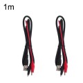 2pcs BNC To 2 x Crocodile Clips Double Head Coaxial Cable Video Cable, Length: 1m