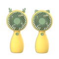 2pcs MLS6035 USB Mini Charging With Lanyard Small Fan, Style Random Delivery(Yellow)
