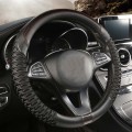 Honeycomb Fabric Round Steering Wheel Cover, Size: 38cm(Black)