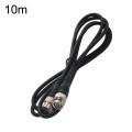 BNC Male To Male Straight Head Cable Coaxial Cable Video Jumper, Length: 10m