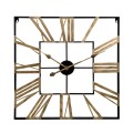 2053 58cm Vintage Living Room Wrought Iron Square Roman Metal Wall Clock, Color: Gold+Gold Needle