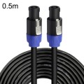 Male To Male Four Core Ohm Cable Audio Cable Ring Stage Speaker Cable 0.5m(Blue Black)