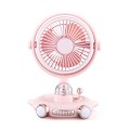 Household Cute Pet Fan USB Desktop Night Light Fan(Pink)