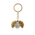 N2003-27 Ancient Gold Keychain Alloy Sunflowers Shape Can Open Double Side Engraving Accessories Pen