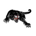 2pcs Colorful Black Panther Car Hood Door Reflective Sticker(Head Towards The Right)