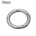 20pcs Zinc Alloy Spring Ring Metal Open Bag Webbing Keychain, Specification: 1 inch Silver