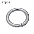 20pcs Zinc Alloy Spring Ring Metal Open Bag Webbing Keychain, Specification: Inch 2 Silver