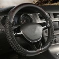 Car Universal Honeycomb Fabric D Type Steering Wheel Cover, Size: 36cm(Black)