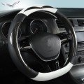 Carbon Fiber Leather Four Season Universal D Type Steering Wheel Cover, Size: 38cm(Black)