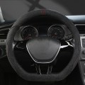 Turned Fur D Type Steering Wheel Cover, Size: 38cm(Carbon Gray)