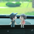 Car Ornament Ornament Lovely Kissing Couple Doll, Color: Gray