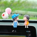 Car Ornament Ornament Lovely Kissing Couple Doll, Color: Blue+Balloon