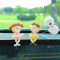 Car Ornament Ornament Lovely Kissing Couple Doll, Color: Reading+Balloon