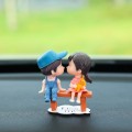 Car Ornament Ornament Lovely Kissing Couple Doll, Color: Stool Blue Couple