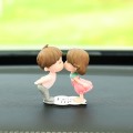 Car Ornament Ornament Lovely Kissing Couple Doll, Color: Pink White Kiss Couple