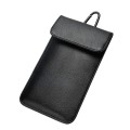 DSK-07 6.5 Inch Lychee Pattern Carabiner Phone Anti-radiation Signal Shielding Bag Anti-location Tra