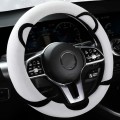 Car Steering Wheel Cartoon Short Fluff Handle Cover, Size: 38cm(Black White Round)