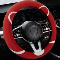 Car Steering Wheel Cartoon Short Fluff Handle Cover, Size: 38cm(Red Round)