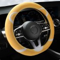 Car Steering Wheel Cartoon Short Fluff Handle Cover, Size: 38cm(Yellow D Shape)