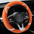Car Steering Wheel Cartoon Short Fluff Handle Cover, Size: 38cm(Orange D Shape)