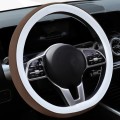 Car Steering Wheel Short Plush Winter Non-slip Grip Cover, Size: 38cm(Round Brown)