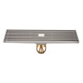 8x30cm Extended Full Copper Strip Floor Drain, Style: K8035 Nickel Brushes+Magnetic Suspension