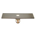 8x30cm Extended Full Copper Strip Floor Drain, Style: K8036 Bronze+Magnetic Suspension