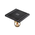 Full Copper Odor Proof Floor Drain, Style: K7009 Black Bronze Single Use+Magnetic Suspension