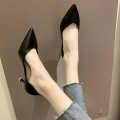Stiletto Versatile Women Sngle Shoes Pointed Toe Pump High Heels, Size: 36(Black)