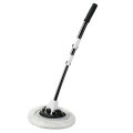 Soft Hair Curved Rod Car Wash Long Handle Telescopic Mop, Color: Black White