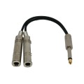 6.35mm Male To 2 Female Single Channel Noise Reduction Shielded Bass Electric Guitar Cable Musical I