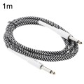 JT001 Male To Male 6.35mm Audio Cable Noise Reduction Folk Bass Instrument Cable, Length: 1m(White)
