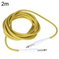 JT001 Male To Male 6.35mm Audio Cable Noise Reduction Folk Bass Instrument Cable, Length: 2m(Yellow)