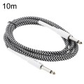 JT001 Male To Male 6.35mm Audio Cable Noise Reduction Folk Bass Instrument Cable, Length: 10m(White)