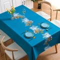 PVC Waterproof Oil-proof Embroidery Yarn Tablecloth, Size: 140x140cm(Tulip Fairy Blue)