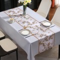 PVC Waterproof Oil-proof Embroidery Yarn Tablecloth, Size: 140x140cm(Blossom Golden Branch Gray)