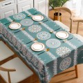 PVC Waterproof Oil-proof Embroidery Yarn Tablecloth, Size: 140x200cm(Flowers Green)