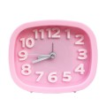 Square Candy Color Stereo Digital Silent Alarm Clock Children Student Alarm Clock(Pink)